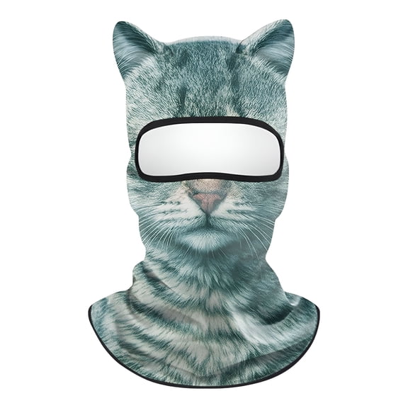 TELOLY Halloween 3D Cat Ski Mask Balaclava with Ears - Cat Face Cover, for Halloween Parties, Skiing, Music Festivals & Cycling