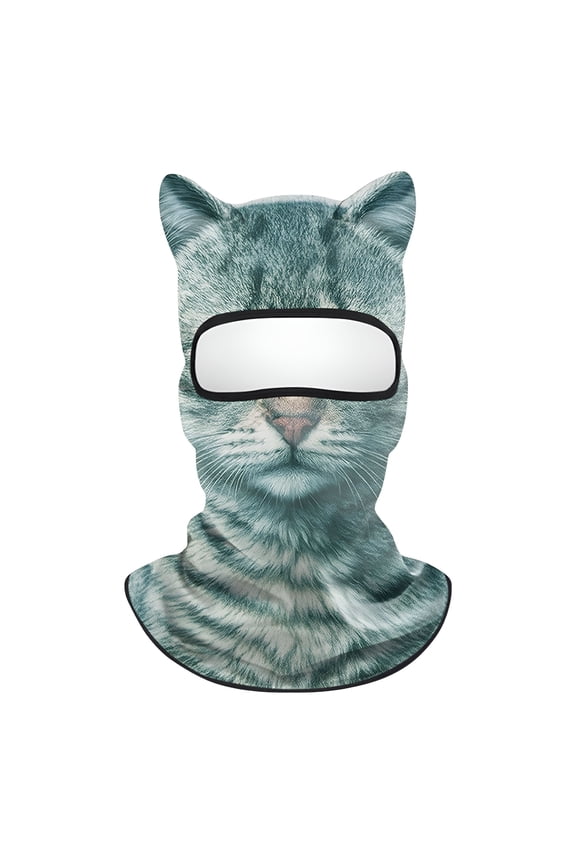 Halloween 3D Cat Ski Mask Balaclava with Ears - Cat Face Cover, for Halloween Parties, Skiing, Music Festivals & Cycling