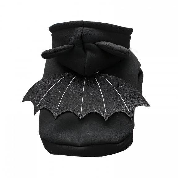 TELOLY Halloween Dog Clothes, Small Pet Halloween Bat, Plush Dog Coat Hoodies, Puppy Outfit Suitable for Dogs or Cats(S)