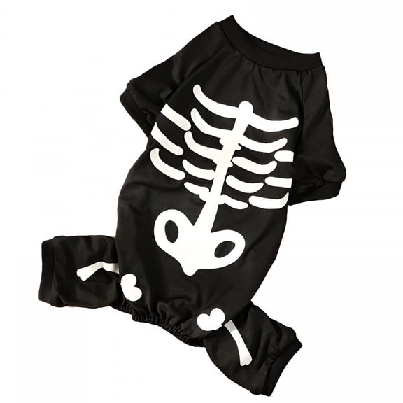 TELOLY Halloween Dog Costumes Glow-In-The-Dark Skeleton Cute Luminous Cosplay Suits for Small and Medium Dogs and Cats
