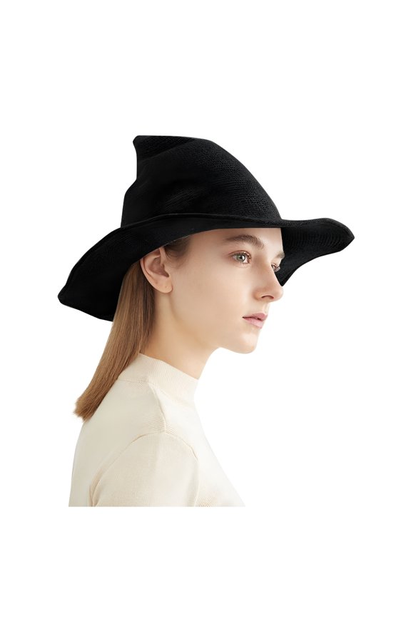 Halloween Hat Women's Witch Witcher Hat Knitted Baseball Caps 2024 Sun Hats for Women (Black)