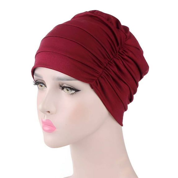 TELOLY Hats for Women,Fashionable Design Sleep Cap,Simple Yet Elegant Women Turbans for Women,WineRed