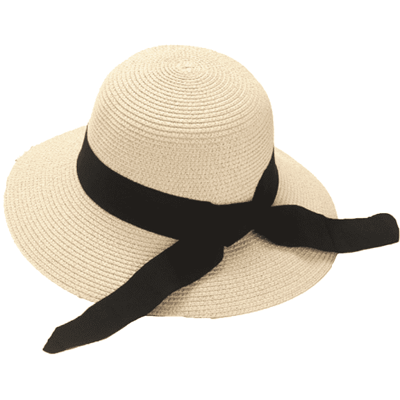TELOLY Sun Hat Ladies Summer Foldable Wide Eaves Straw Hat Papyrus Fabric Bow Tie Foldable Bucket Hats for Woman,Beige