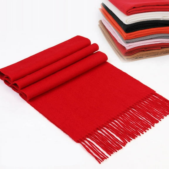 TELOLY Head Scarf,Lightweight Bamboo Cotton Material Scarf for Women,Simple Solid Color Design Scarf,Red