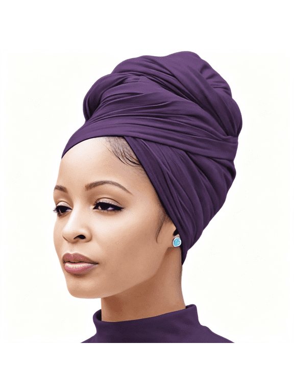 Head Wraps for Black Women 71"X32" Long Soft Jersey Hijab Turban|Breathable Hair Wrap for Natural Hair,Braids,Locs & Dreadlocks. Full Coverage Headscarf for Daily Wear,Travel & Gifting