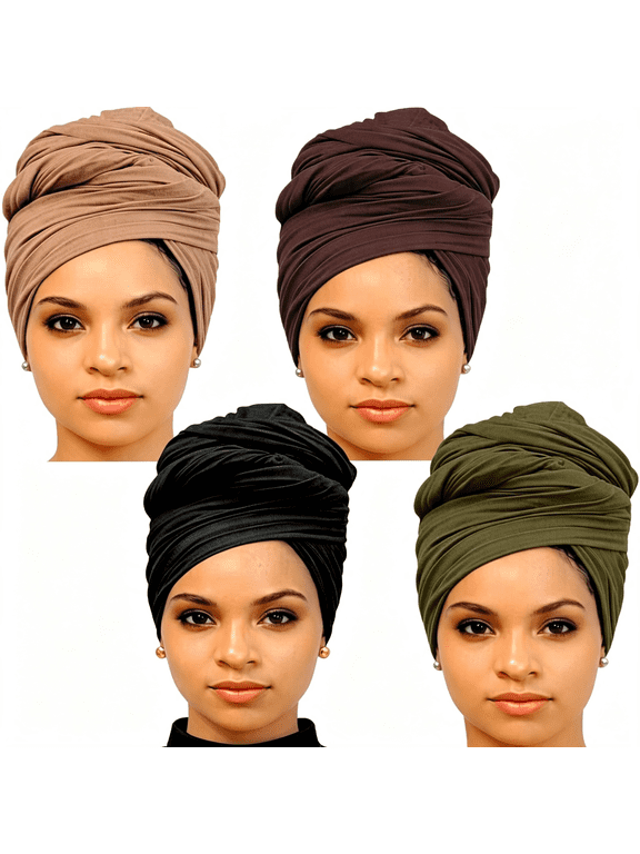 Head Wraps for Black Women Stretch Head Scarf Long African Hair Wraps Turban Headwraps Jersey Headbands,Breathable Hair Wraps for Black Women