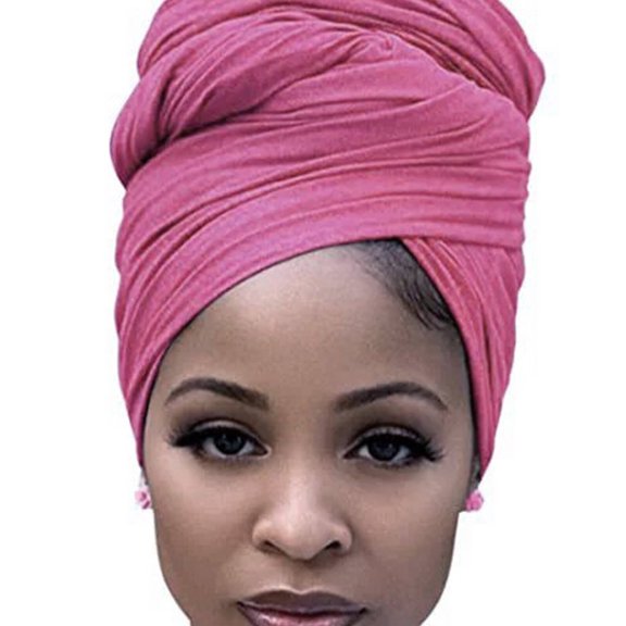 TELOLY Head Wraps for Women,Versatile Head Scarf Twisted Hate,High Elastic Sweat Fabric Material Head Scarf,Pink