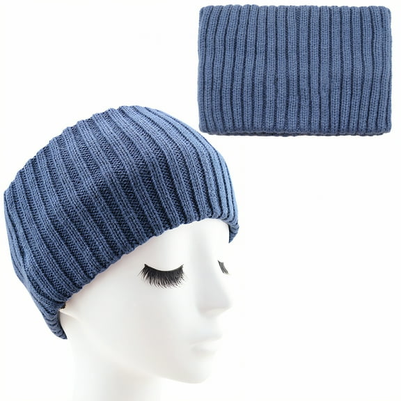 TELOLY Headbands for Women,Hairline-Protection Design Stretch-Stable Form Headbands for Women Non Slip,Oil-Smoothing Strand Effect Black Headband,Blue