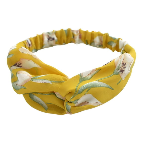 TELOLY Headbands for Women,Cloth Wide Headband,Running Accessories for Women,Yellow