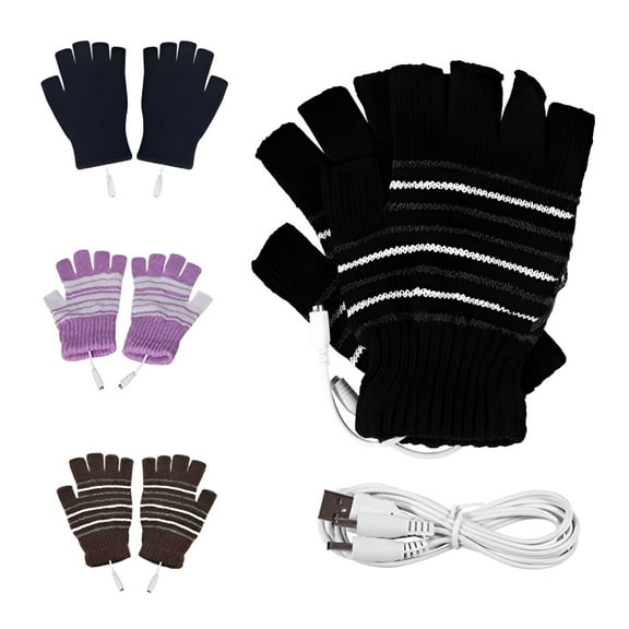 TELOLY Heated Gloves, Unisex, Thermal Knitting Gloves, Purple, One Size, 1 Pair