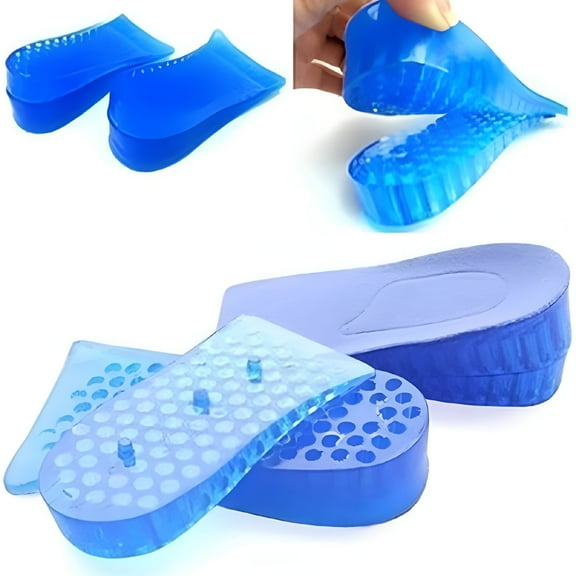 TELOLY Height Increase Insoles, Silicone Heel Cushion Inserts for Men and Women, Gel Heel Lift Inserts for Leg Length Discrepancy