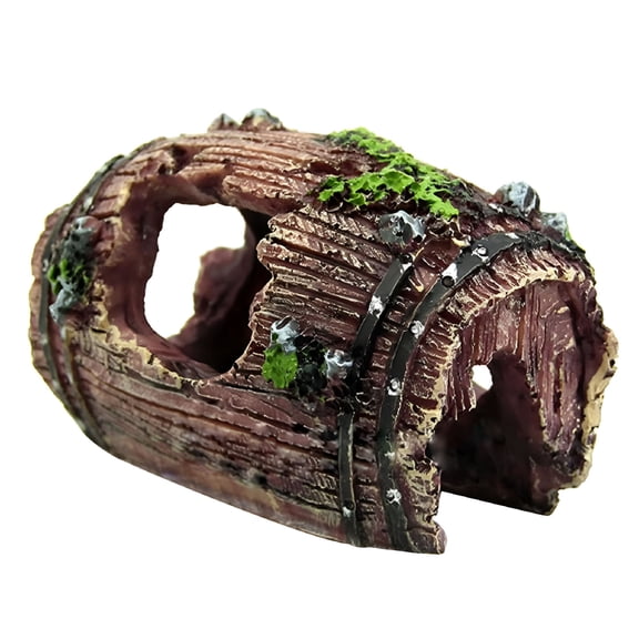 TELOLY Hollow Log Resin Aquarium Decoration, Safe Fish Tank Hideout Cave for Betta, Turtles, Small Lizards, Reptiles