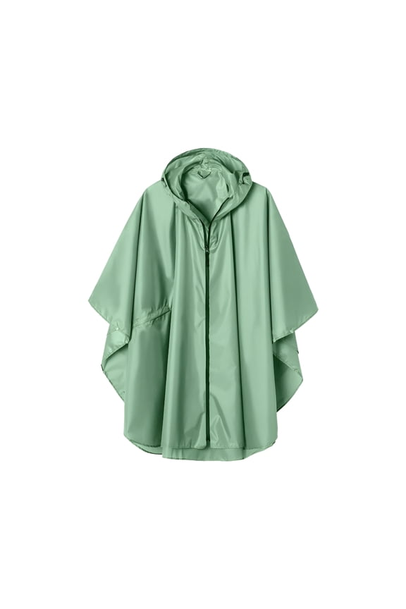 Hooded Zipper Rain Ponchos for Adults Waterproof Raincoat Lightweight Rain Jacket with Pockets Ponchos Adult