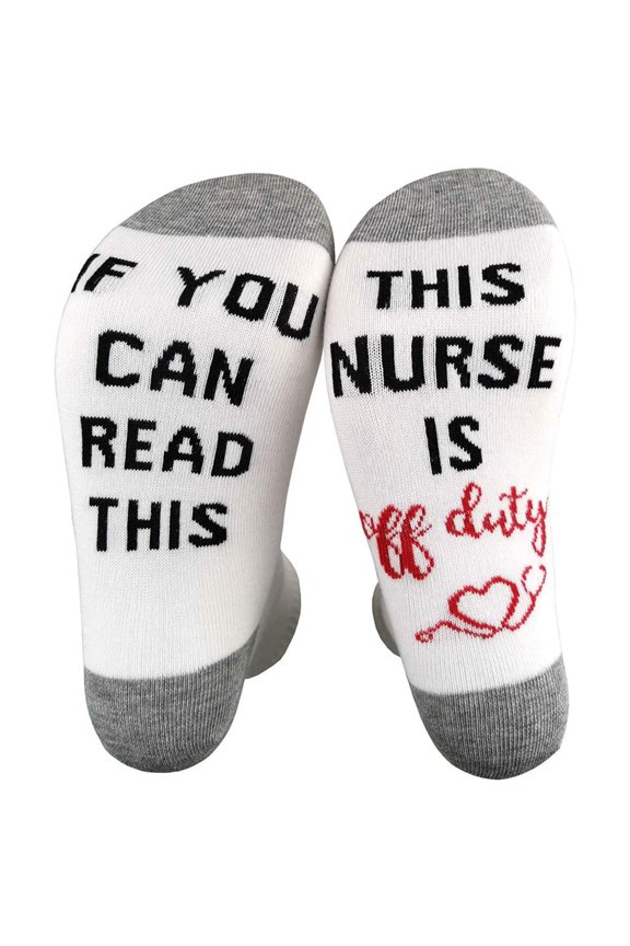 If You Can Read This Teather Nurse Is Off Duty Unisex Crew Socks Holiday Gift
