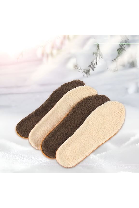 Insoles Winter Boot Inserts Warm Boots Shoe Footbeds Replacement Sole Inner Pad Shoes Weather Cold Snow Fluffy Thermal