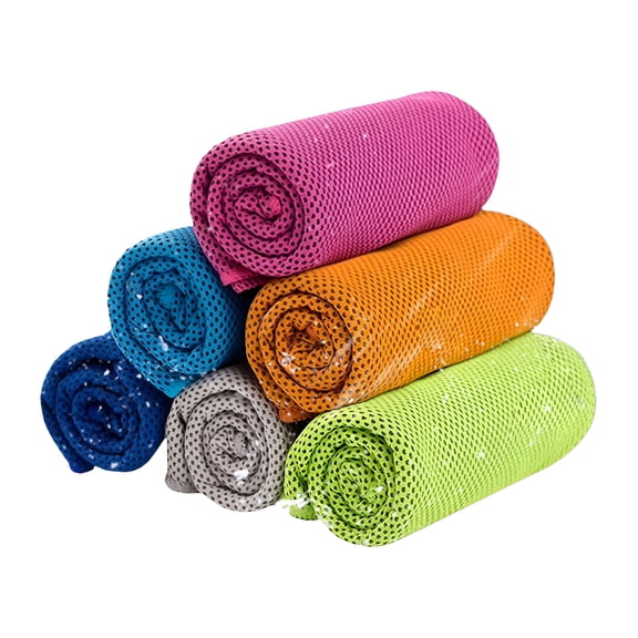 TELOLY Instant Cooling Towel 4 Pack-Stay Cool And Refreshed During Sports And Outdoor Activities,Blue-Purple-Grey-Red-Green