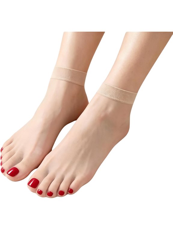 Instant Pedicure Sheer Toe Tights, Painted Toenail Socks for Women, Open Toe Sheer Ankle Socks for Heels Flats Sandals