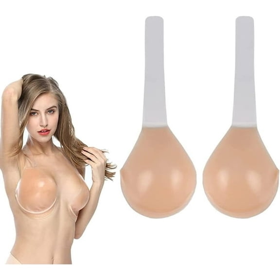 TELOLY Invisilift Bra, Invisible Self Adhesive Conceal Lift Push up Bra, Reusable Silicone Lift Adhesive Bra, Deep V Strapless Backless Sticky Bra for Women