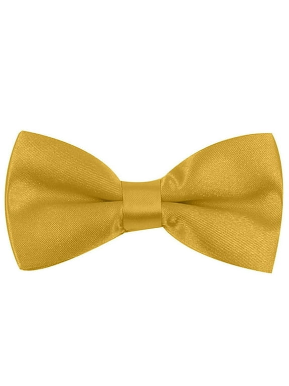 Kids Bowtie Pre-Tied Neckties Toddler Teen Boys Adjustable Solid Bow Ties Gold,Gold Bow Tie,Rose Gold Tie