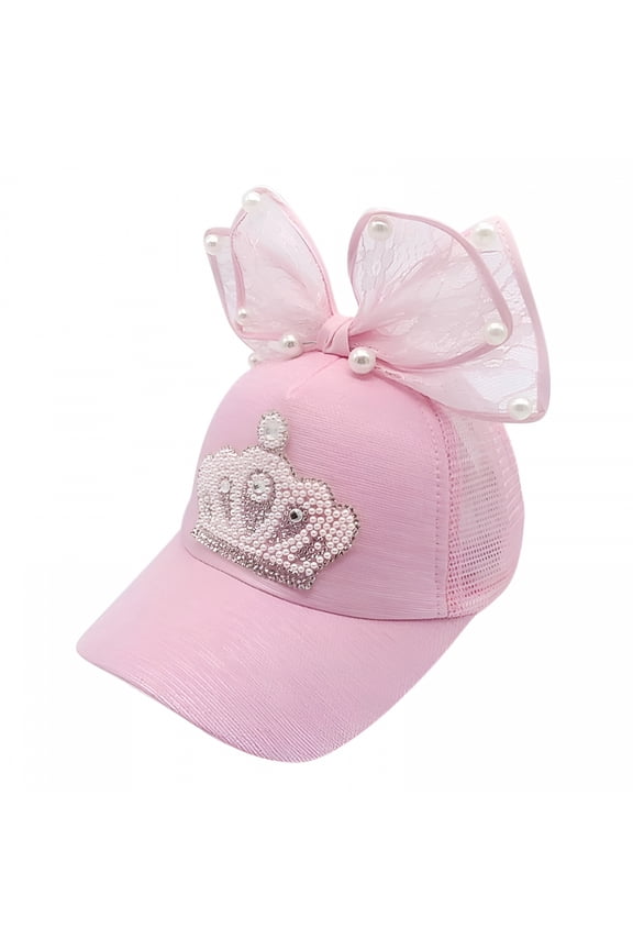 Kids Hat Baby Girl Casual Pearl Crown Pattern Baseball Cap Visor Hats Toddler Baseball Hat