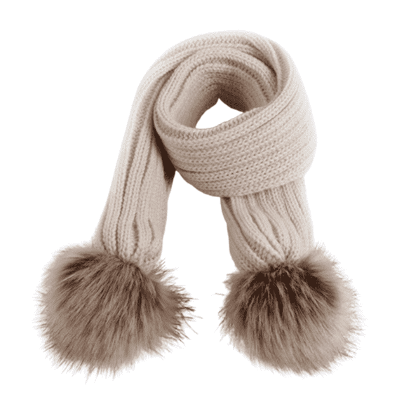 TELOLY Kids Scarf,Full Scarf Set Toddler Scarf,Warm Protection Pink Scarf,Beige