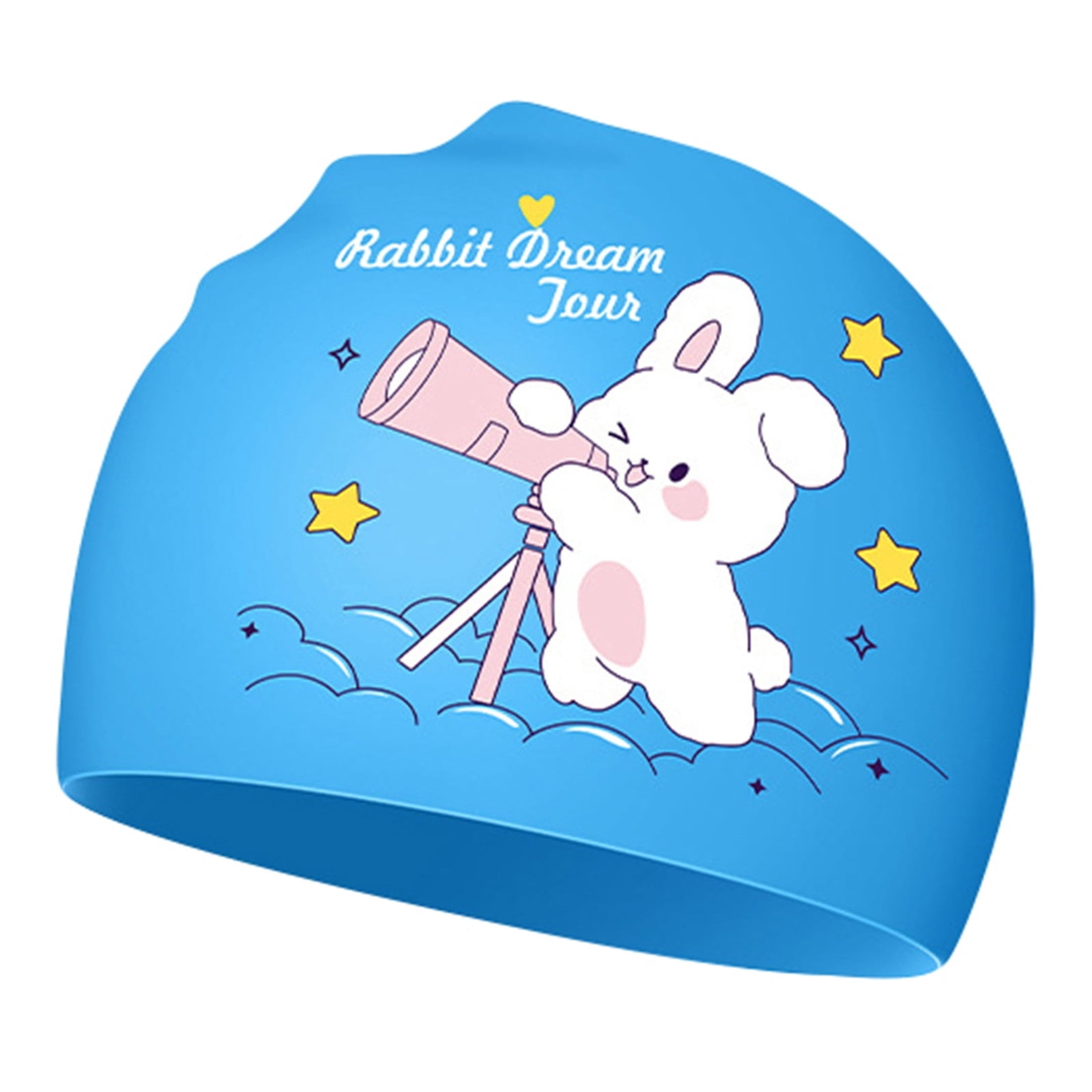 TELOLY Kids Swimming Cap for Long Hair Waterproof Silicone Swim Cap for ...