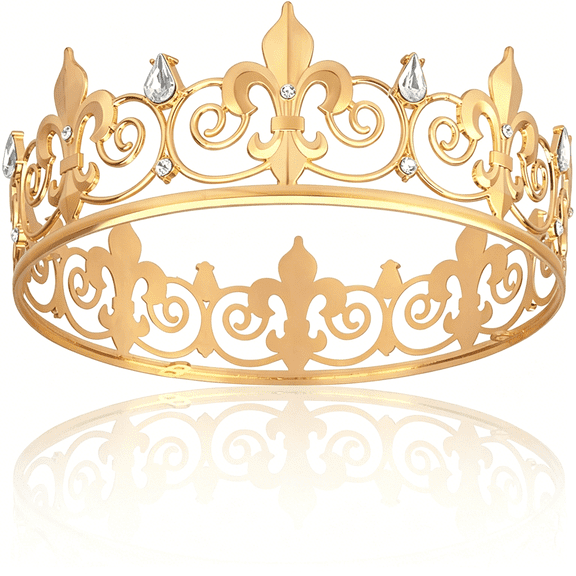 TELOLY King Crown for Mens Crown Royal Headband Gifts for Men Adult,Birthday Prom Halloween Wedding Medieval Accessories