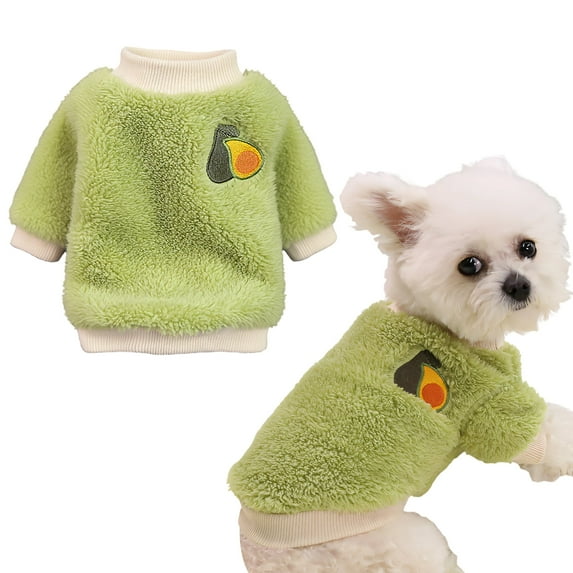 TELOLY Kitten Clothes,Polyester Cat Costumes for Cats Only for 12.13-14.33 Lbs for Cats and Dogs,Autumn and Winter Warm Avocado Dog Sweater,Green,Xxl