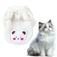 thumbnail image 1 of TELOLY Kitten Clothes,Polyester Pet Costumes for Cats and Dogs Between 1.10 and 2.20 Lbs,Winter Hooded Thickened Warm Bear Small Dog Costume,White,Xs, 1 of 7