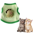thumbnail image 1 of TELOLY Kitten Clothes,Polyester Puppy Clothes for 3.31-4.41 Lbs Kittens and Puppies,Dinosaur Cotton Breathable Dog Costumes for Small Dogs,Green,S, 1 of 7