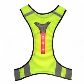 TELOLY LED Reflective Night Running Cycling Safety Warning High Visibility Vest Jacket