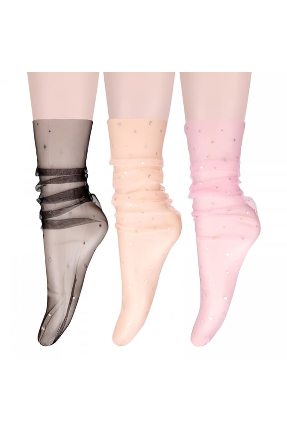 Lace Sheer Socks Women Fashion Girls Tulle Socks New Slouch Mesh Socks Ankle Loose Clear Socks Gifts