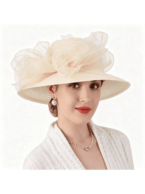 Lady Derby Dress Church Bowler Cloche Hat Bowknot Bridal Cap for Wedding Kentucky Derby Hats for Women
