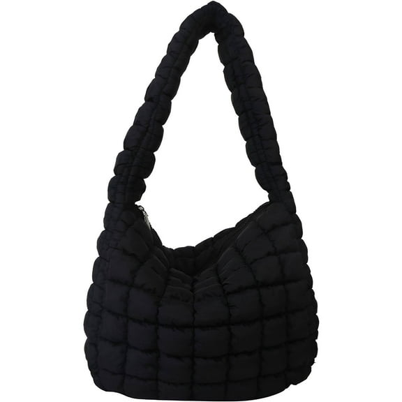 TELOLY Large Crossbody Bags for Women,Fashion Softness Large Purses for Women,Practical Convenient Quilted Crossbody Bags for Women,Black