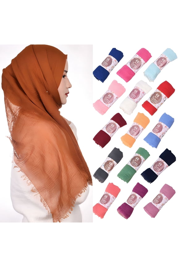 2026 New Large Size Breathable Cotton Scarf Headkerchief for Women, Muslim Head Neck Headwear Wrap Shawl, 35.4"