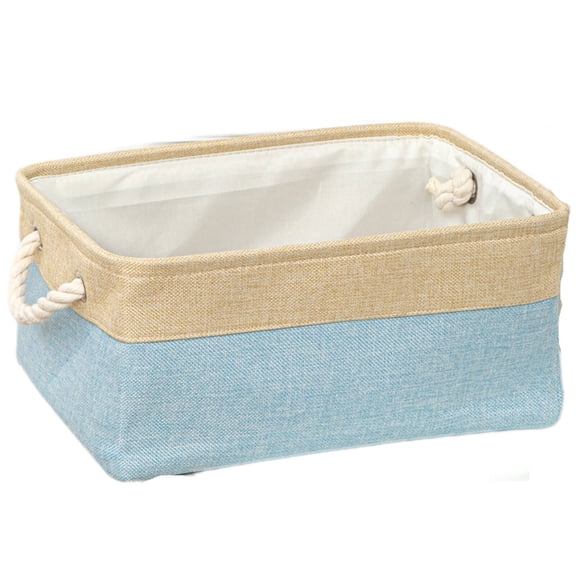 TELOLY Laundry Hamper Perfect for Any Room In The House Storage Baskets Versatile Storage for Various Items Small Basket Light Blue Off-White