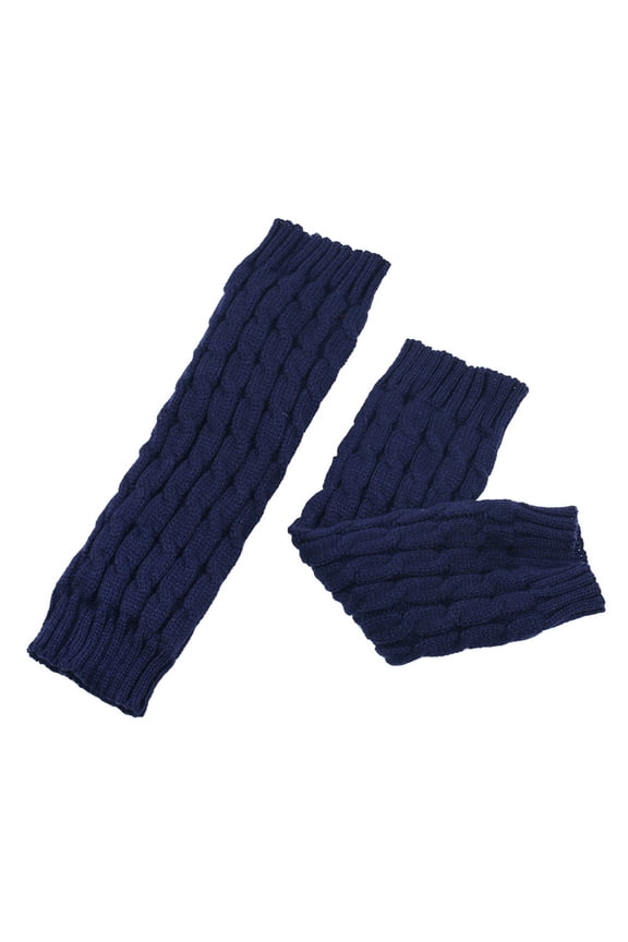 Leg Warmers,6.89 Inches in Width Legwarmers,1.97 Inches Thick Fleece Lining White Leg Warmers,Navy Blue