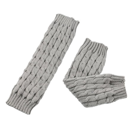 TELOLY Leg Warmers,Fleece Lining Legwarmers,Warm and Comfortable Fleece Design Inside White Leg Warmers,Grey