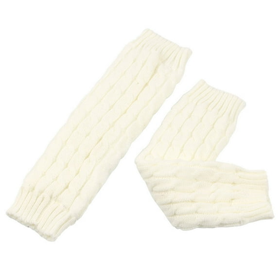 TELOLY Leg Warmers,Soft and Comfortable Legwarmers,Thick Material Double Warmth White Leg Warmers,White