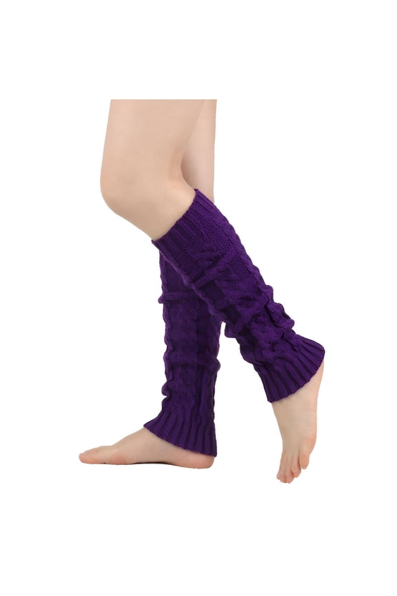 Leg Warmers for Women Winter,Elastic Stretch Fit Knee High Socks for Women,Snug Non-Slip Wear Long Socks,Purple