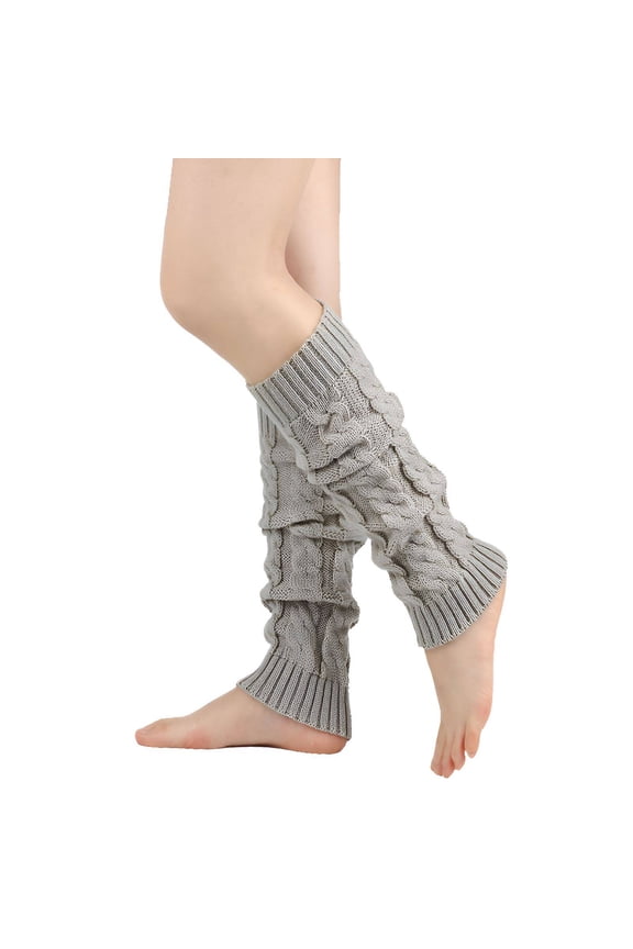 Leg Warmers for Women Winter,Stylish Textured Weave Boot Socks for Women,Classic Winter Charm Knee High Socks for Women,Gray