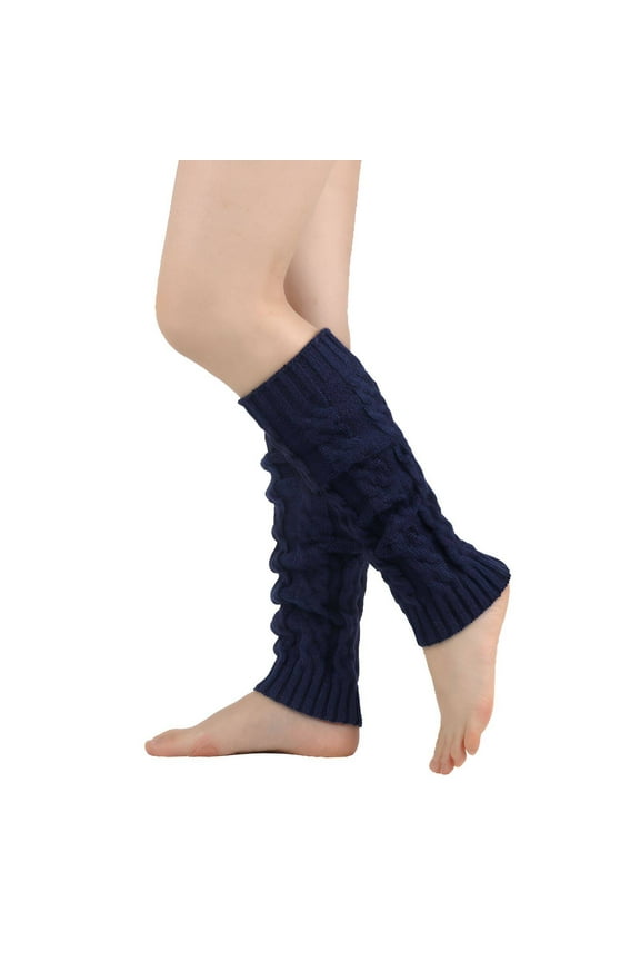 Leg Warmers for Women Winter,Warm Leg Wrap Knee High Socks,Cozy Seasonal Comfort Leg Warmer,NavyBlue