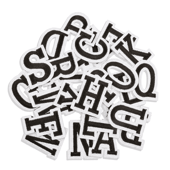 TELOLY Letter Patches,Patches for Backpacks,Iron on Letters for Clothing,Black
