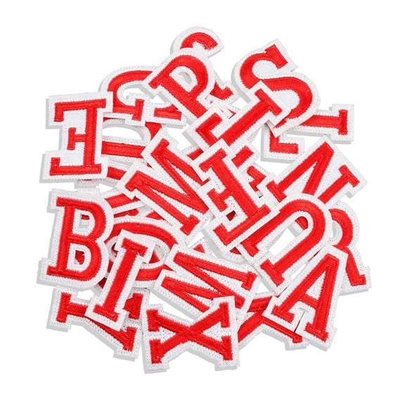 TELOLY Letter Patches,Patches for Backpacks,Iron on Letters for Clothing,Red