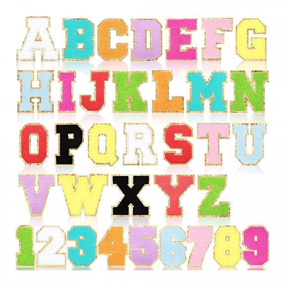 TELOLY Letter Patches for Clothing,Sew on Patches,Iron on Patches for Clothes,Embroidered Alphabet Patches for Hat Shirts Shoes Bags