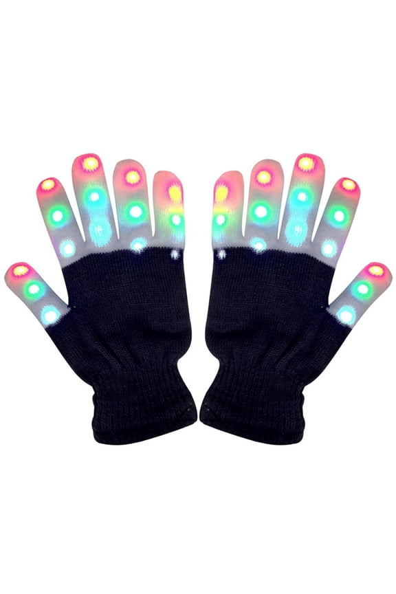 Light Up Gloves LED Gloves Rave Cool Toys Gifts for Kids Teens Boys Girls Christmas Stocking Stuffers Party Favors (Ages 4-9,Pink)