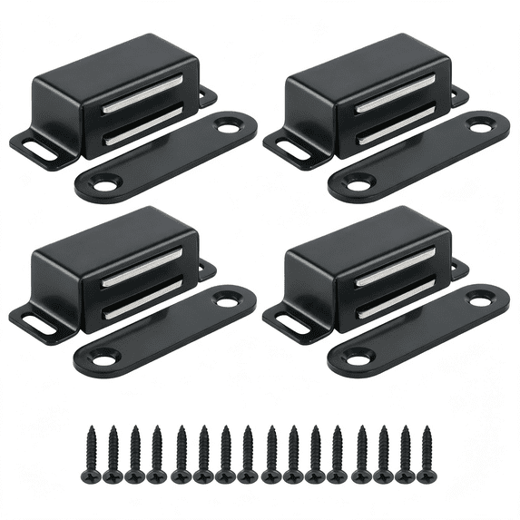 Catching Features TELOLY Magnetic Cabinet Latch Cabinet Door Catch Clasps Black,4Pcs|Door ...