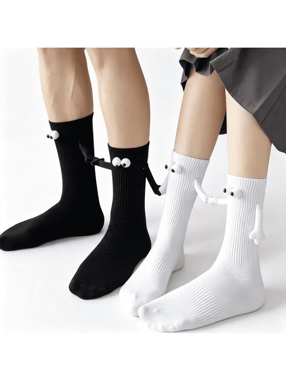 Magnetic Holding Hands Socks-2 Pairs Funny Couple Socks for Women,Men,Teens,Friends Novelty Gift for Valentine'S Day Magnetic Socks