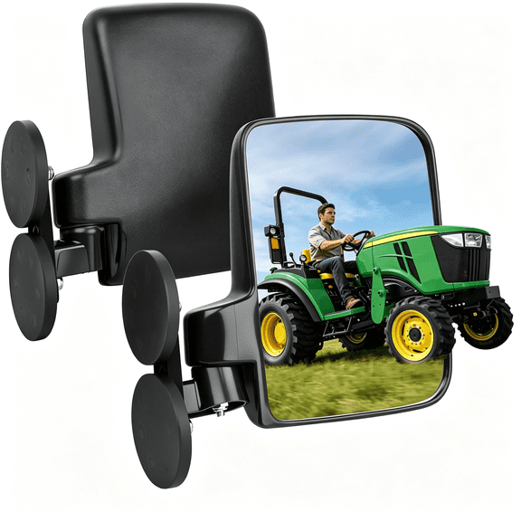 TELOLY Magnetic Tractor Mirror,176 Lbs Universal Adjustable,A Pair|For Tractors,Forklifts,Snow Plows with Metal Surfaces; Compatible with Kubota Mahindra; Side View Mirror Accessories