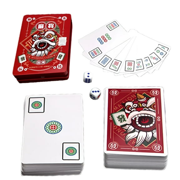 TELOLY Mahjong Game Set- Chinese Mahjong Set | Texture Board Game Toys | Chinese Traditional Elements Board Game,Suitable For Friends Gathering,Social Activities